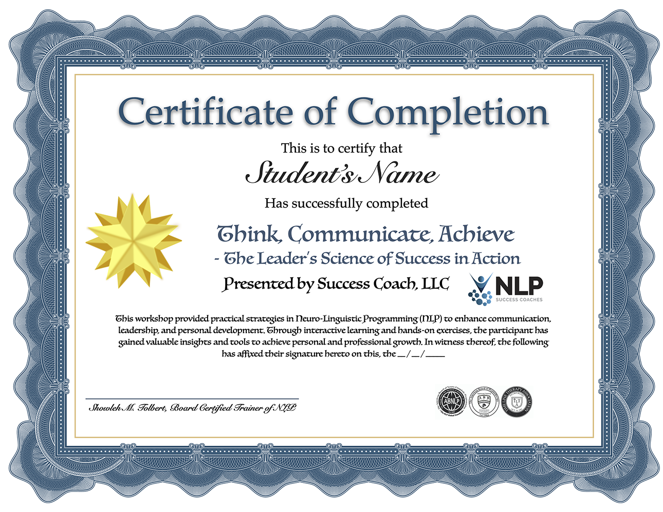 Think-Communicate-Achieve-Certificate